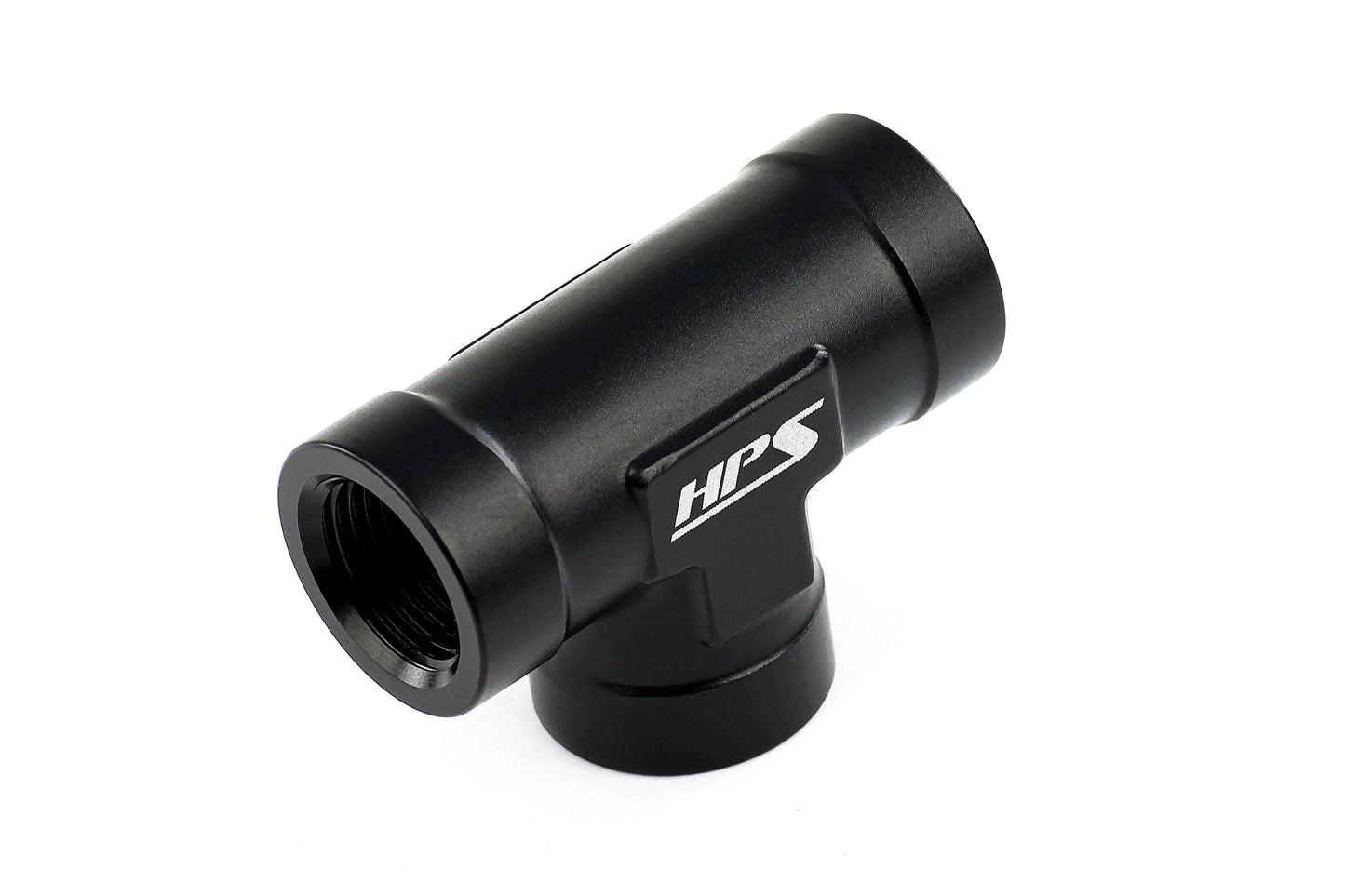 HPS Performance 3/8'' NPT Female Tee Coupler Adapter, Aluminum, Black