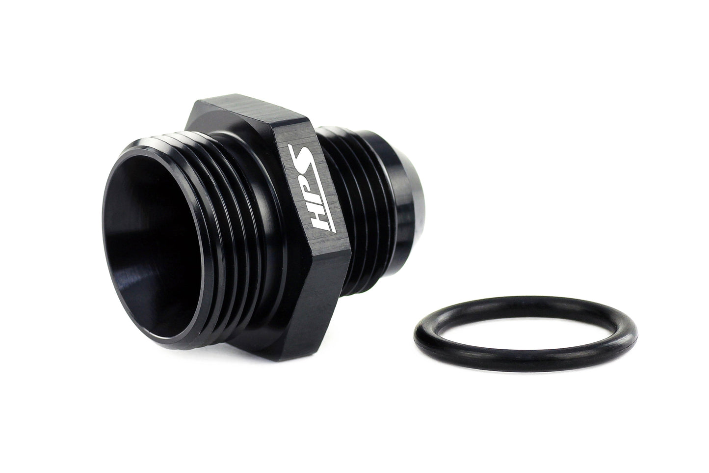 HPS Performance -10 AN Male to -12 O-ring Boss (ORB) Port Thread Male Adapter, Aluminum, Black