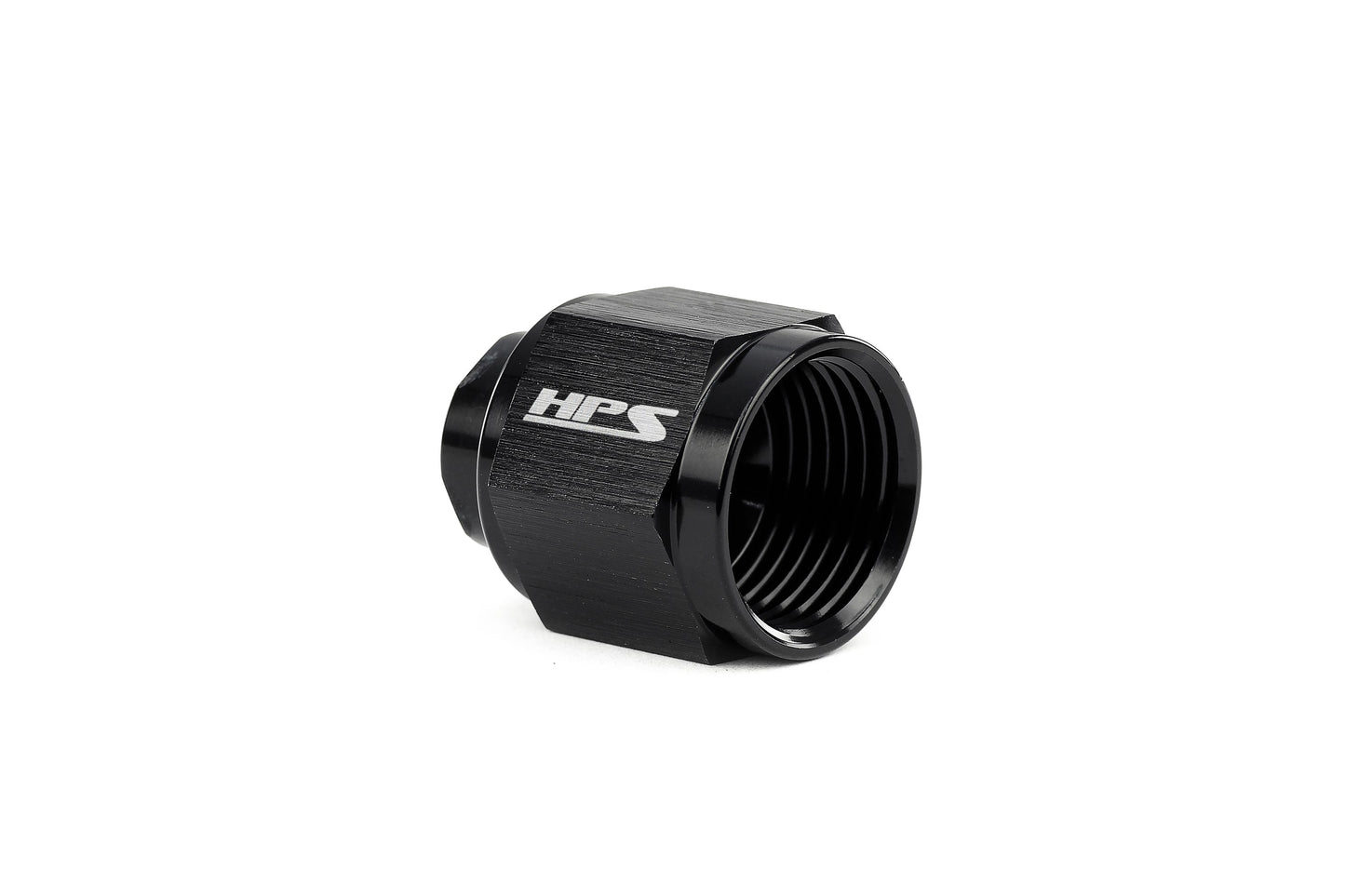 HPS Performance -16 AN Flare Female Cap, Aluminum, Black