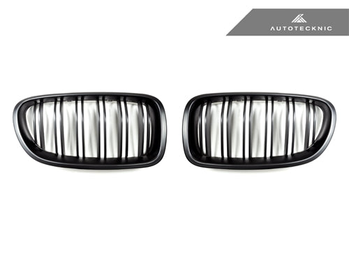 AutoTecknic Dual-Slats Stealth Black Front Grille Set - F10 5-Series | M5 - Graveyard Performance