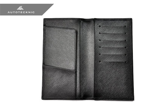 AutoTecknic Carbon Fiber Leather Checkbook Holder - Graveyard Performance