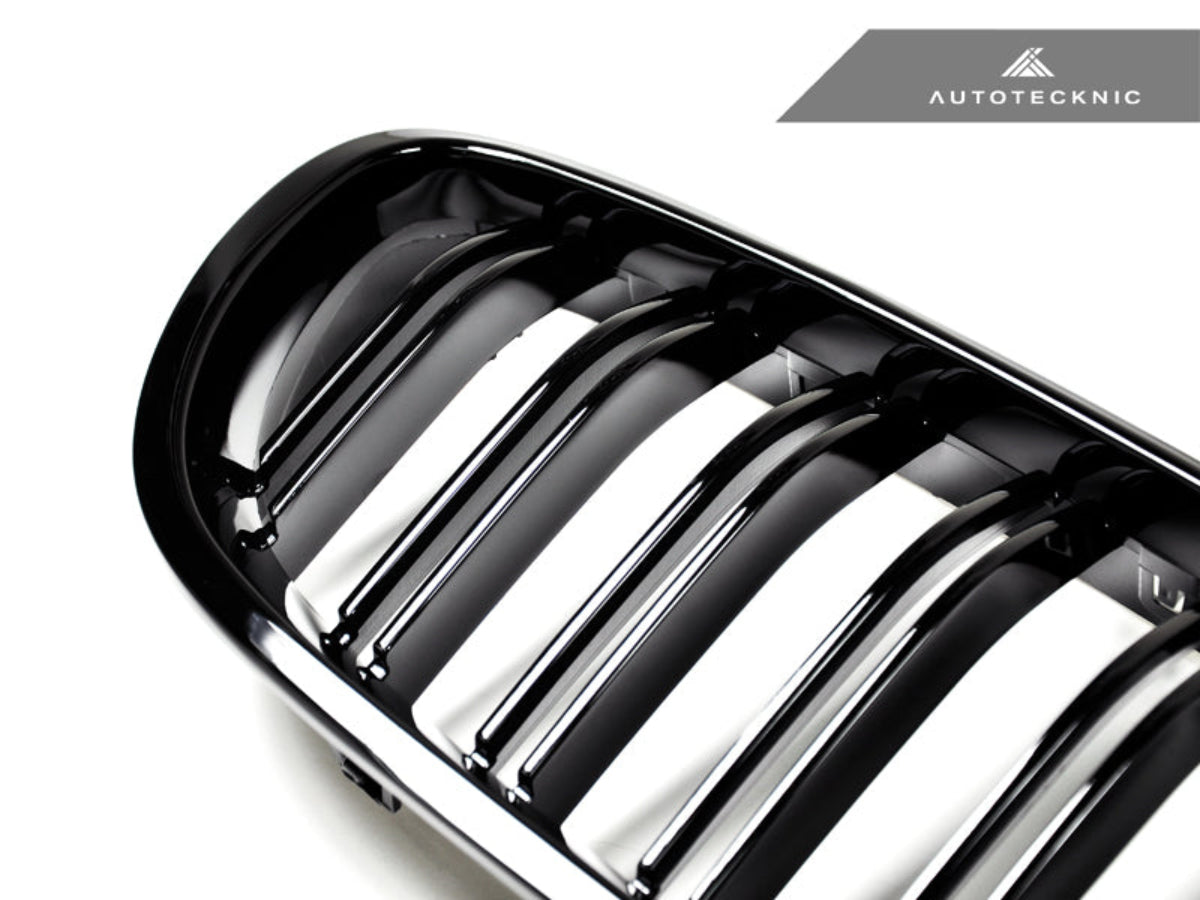 AutoTecknic Dual-Slats Gloss Black Front Grille Set - F10 5-Series | M5