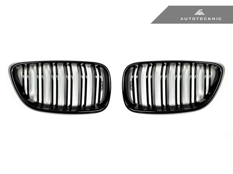 AutoTecknic Dual-Slats Gloss Black Front Grille Set - F22 2-Series | F87 M2 - Graveyard Performance