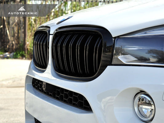 AutoTecknic Dual-Slats Gloss Black Front Grille Set - F15 X5 | F85 X5M & F16 X6 | F86 X6M - Graveyard Performance