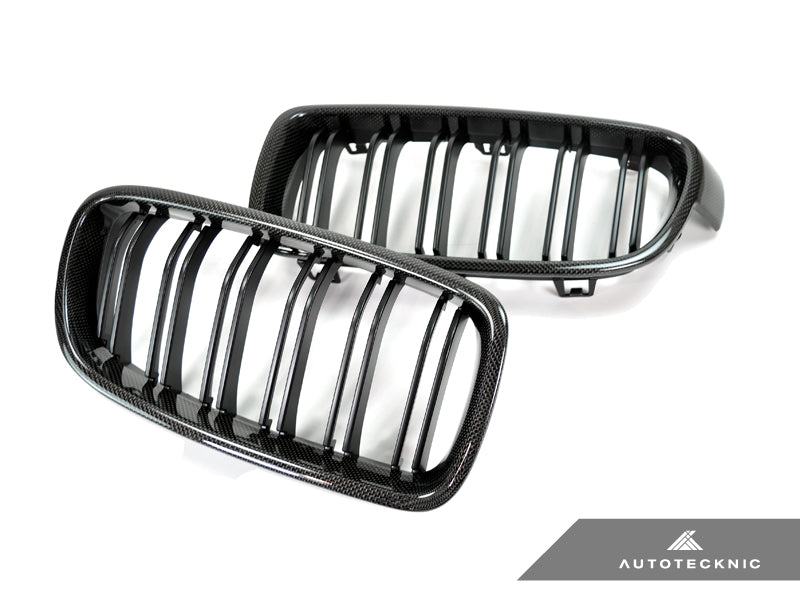 AutoTecknic Dual-Slats Carbon Front Grille Set - F30 3-Series Sedan | F31 3-Series Wagon - Graveyard Performance