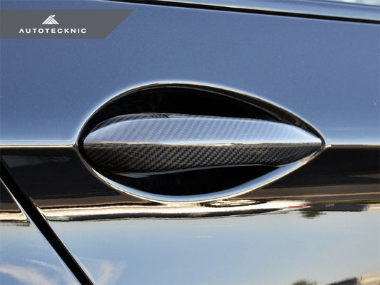 AutoTecknic Dry Carbon Fiber Door Handle Trims - F10 5-Series | F06/ F12/ F13 6-Series | F01 7-Series - Graveyard Performance