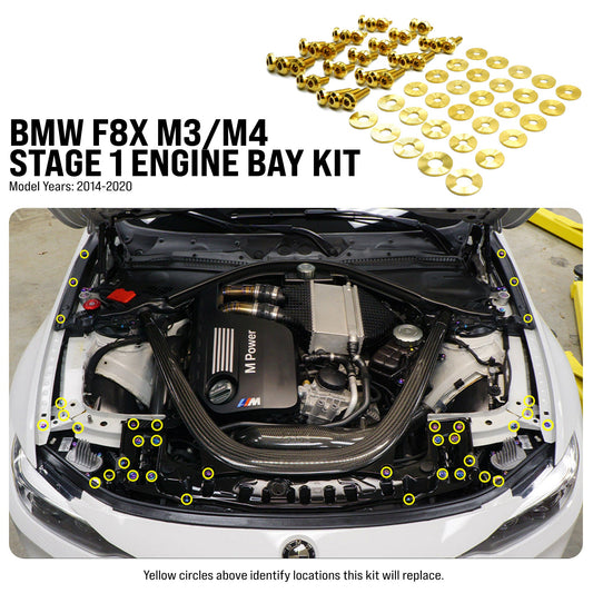 Stage 1 Titanium Hardware Engine Bay Kit - BMW F80 M3/M4 (2014-2020) - Graveyard Performance