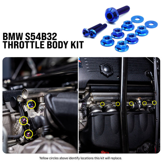Titanium Hardware Throttle Body Kit - S54B32 Engine - Graveyard Performance