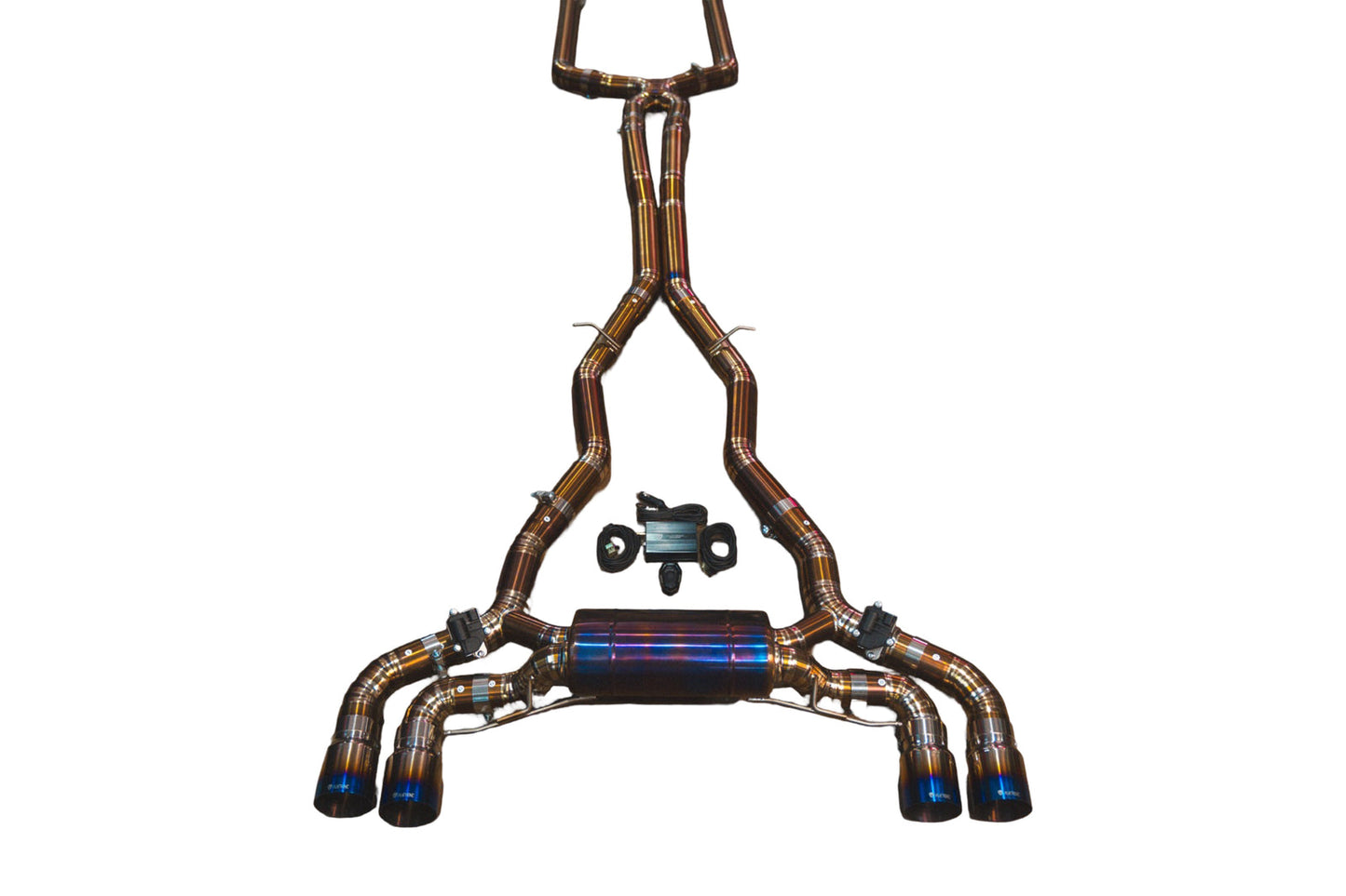 2018-2023 BMW F90,F92 M5,M8 4.4L Catback Grade 5 Titanium Burnt 3.5 Inch Outlet Tips Valvetronic Designs