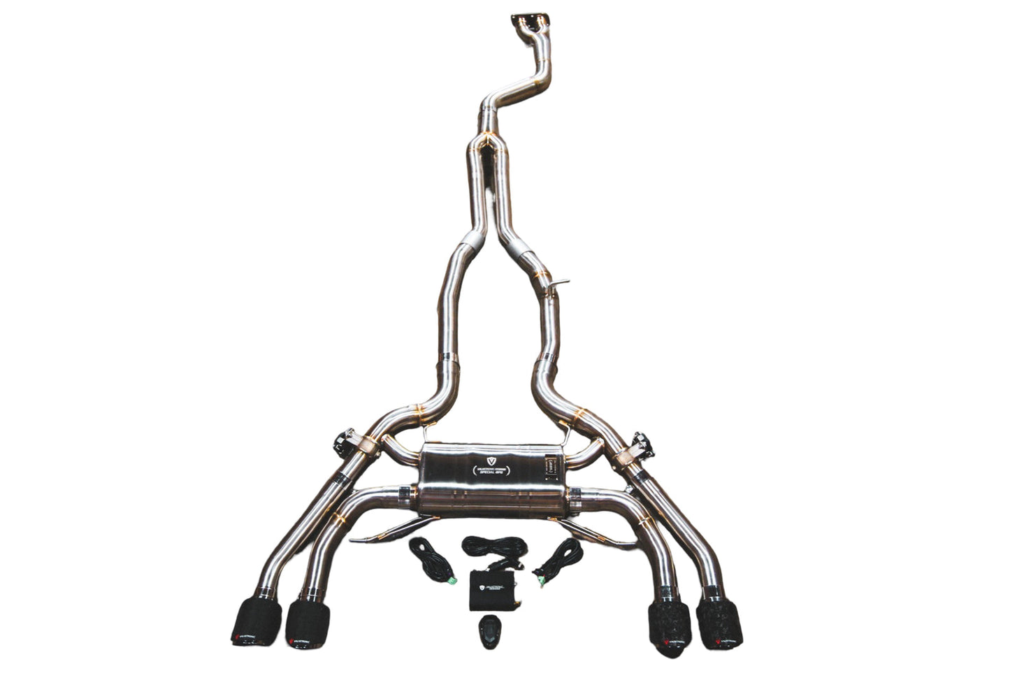 2019-2025 BMW F97,F98 X3M,X4M 3.0L Catback T304 Stainless Steel Burnt 3.5 Inch Outlet Tips Valvetronic Designs