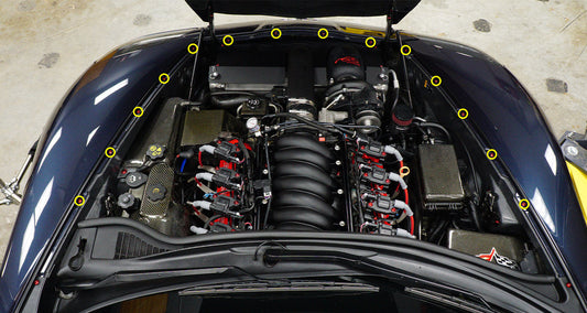 Stage 1 Titanium Hardware Engine Bay Kit - Chevrolet Corvette C6 (2005-2013) - Graveyard Performance