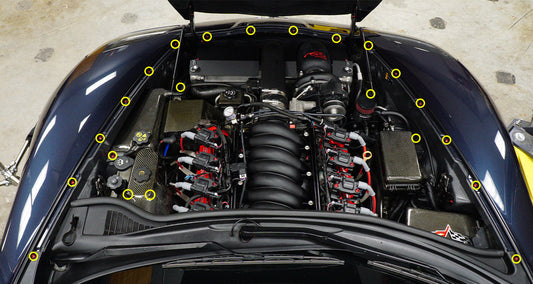 Stage 2 Titanium Hardware Engine Bay Kit - Chevrolet Corvette C6 (2005-2013) - Graveyard Performance