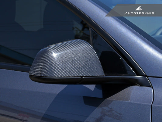 AutoTecknic Dry Carbon Fiber Mirror Covers - Tesla Model Y - Graveyard Performance