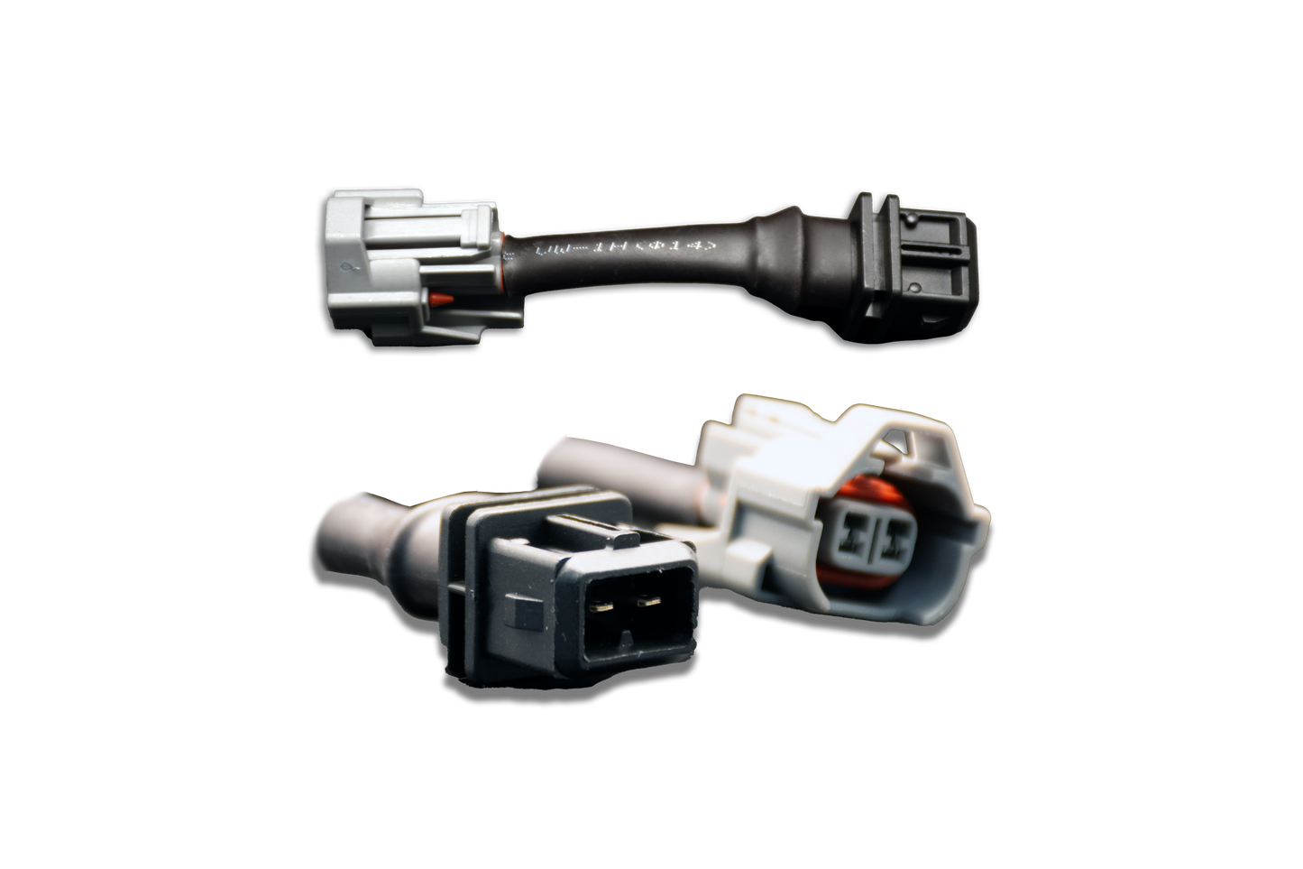 Set of 4 Denso (female) to Jetronic/EV1 Adapter (male) injector plug adaptors (padpdtoj4) - Graveyard Performance