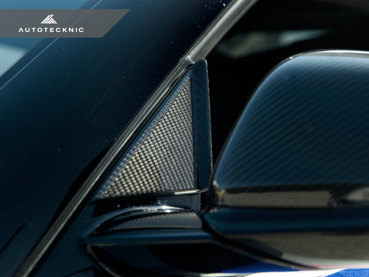 AutoTecknic Version III Dry Carbon Side Mirror Wind Deflector Set - A90 Supra 2020-Up