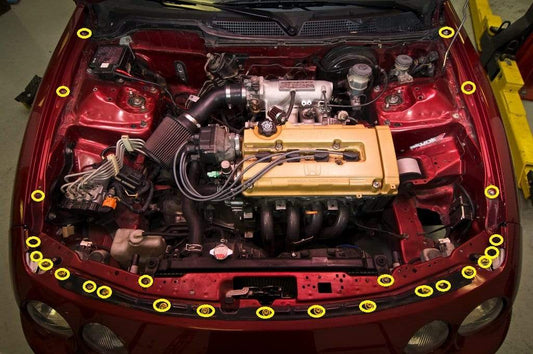 Acura Integra DC (1994-2001) Titanium Partial Engine Bay Kit - Graveyard Performance