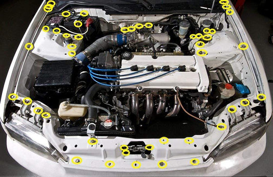 Honda Civic EG (1992-1995) Titanium Full Engine Bay Kit - Graveyard Performance