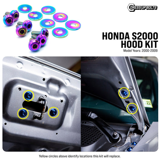Titanium Hardware Hood Kit - Honda S2000 (2000-2009) - Graveyard Performance