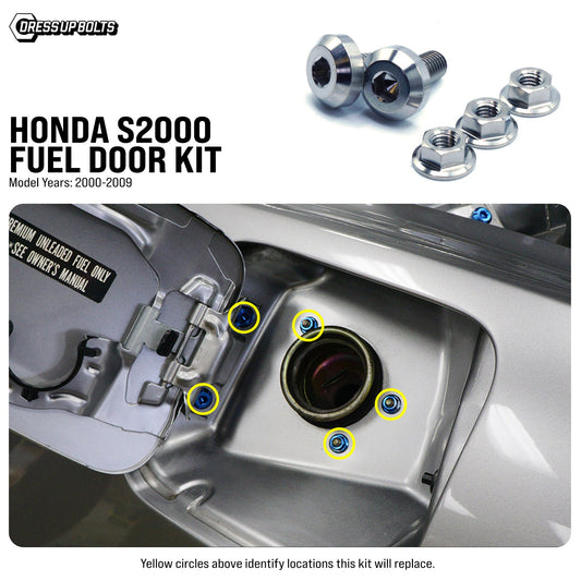 Titanium Hardware Fuel Door Kit - Honda S2000 (2000-2009) - Graveyard Performance