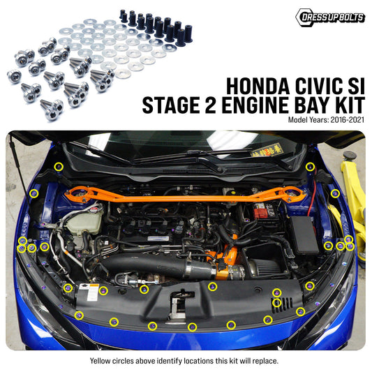 Stage 2 Titanium Hardware Engine Bay Kit - Honda Civic Si (2016-2021) - Graveyard Performance