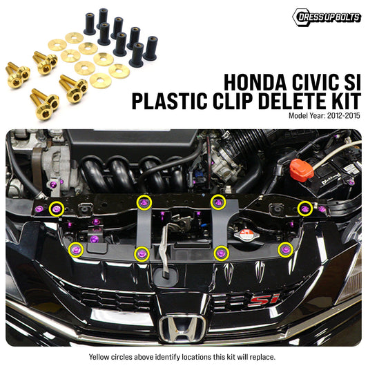 Titanium Hardware Plastic Clip Delete Kit - Honda Civic Si (2012-2015) - Graveyard Performance