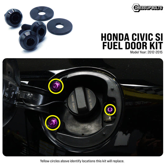 Titanium Hardware Fuel Door Kit - Honda Civic Si (2012-2015) - Graveyard Performance