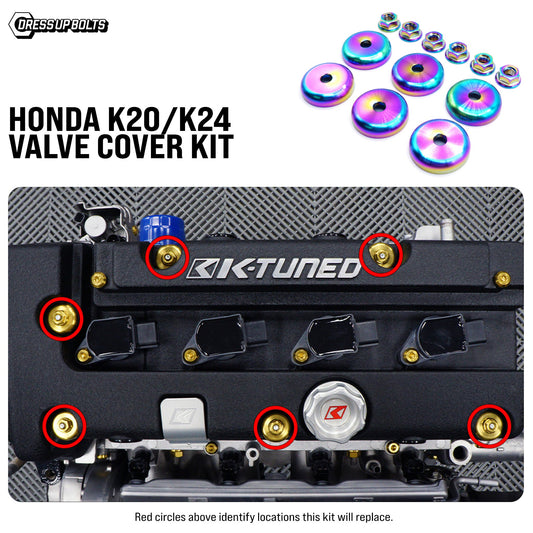 Titanium Hardware Valve Cover Kit - Honda K20/K24 - Graveyard Performance