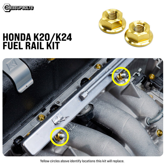 Titanium Hardware Fuel Rail Kit - Honda K20/K24 - Graveyard Performance