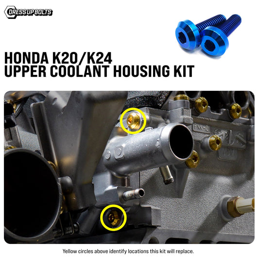 Titanium Hardware Upper Coolant Housing Kit - Honda K20/K24 - Graveyard Performance
