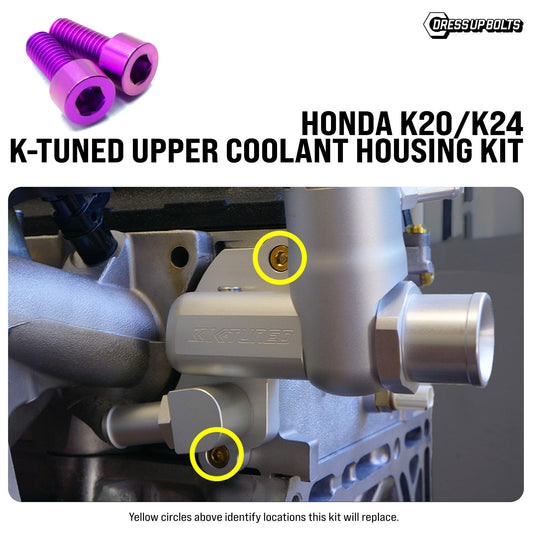 Titanium Hardware K-Tuned Upper Coolant Housing Kit - Honda K20/K24 - Graveyard Performance