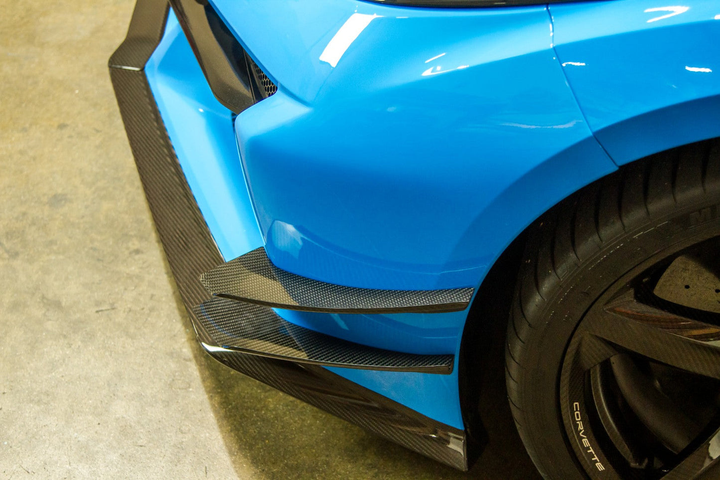 Chevrolet Corvette C8 Z06/ E Ray/ ZR1 Carbon Fiber Front Bumper Canards
