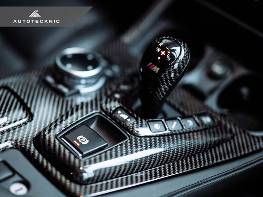 AutoTecknic Dry Carbon Fiber Shift Console Trim - F10 M5 M-DCT - Graveyard Performance