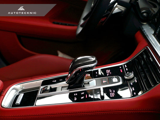 AutoTecknic Carbon Fiber Gear Selector Cover - Porsche 971 Panamera 2017-Up - Graveyard Performance