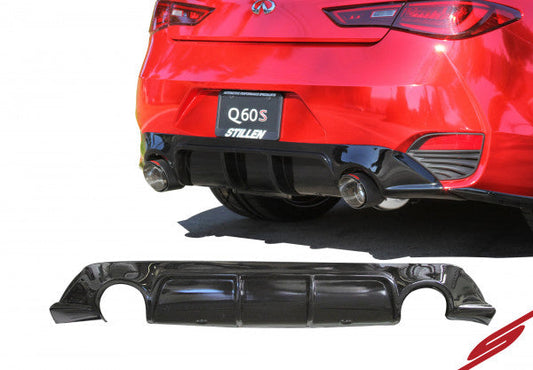 Stillen Infiniti Q60 3.0t Rear Diffuser Matte Black For 17-21 Infiniti Q60 3.0t