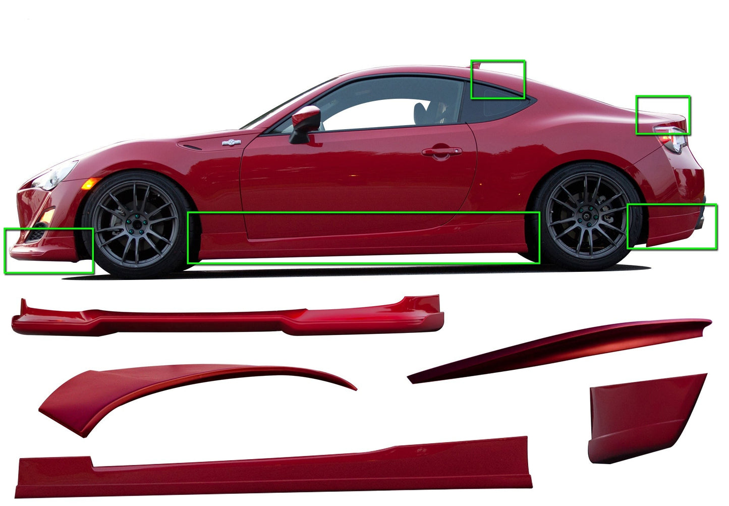 Stillen Scion FR-S 7-Piece Complete Body Kit Unpainted For 13-15 Scion FR-S