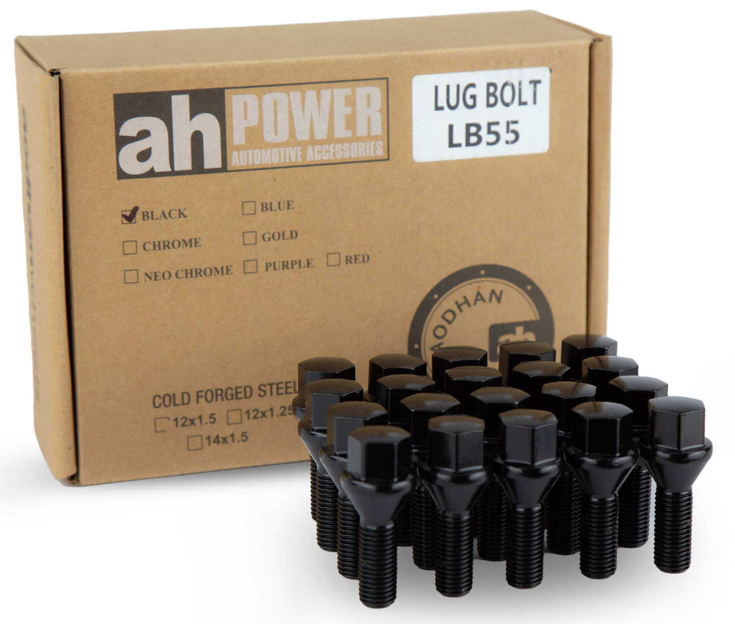 Aodhan Aodhan LB55 Lug Bolts Set - Conical Seat, 28mm Shank Length