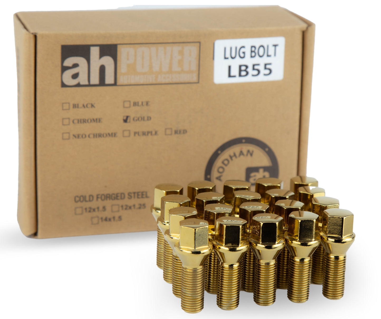 Aodhan Aodhan LB55 Lug Bolts Set - Conical Seat, 28mm Shank Length