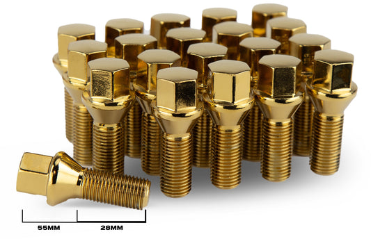 Aodhan LB55 Lug Bolts Set - Conical Seat, 28mm Shank Length