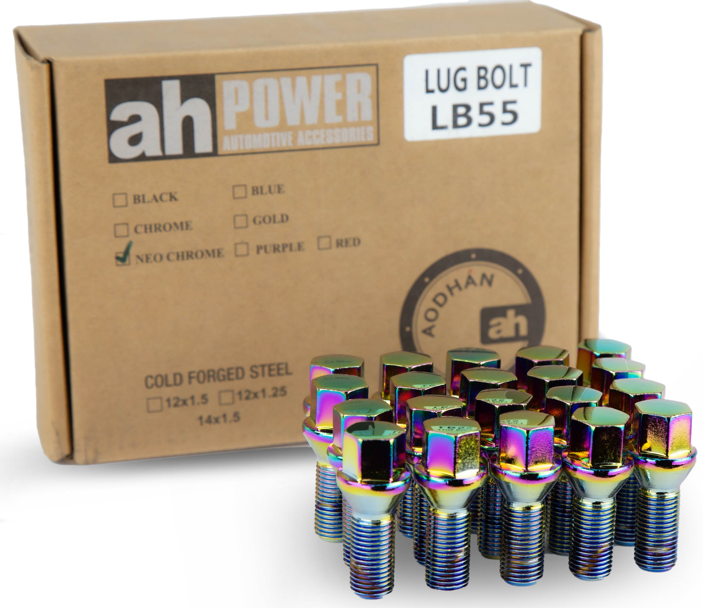 Aodhan Aodhan LB55 Lug Bolts Set - Conical Seat, 28mm Shank Length