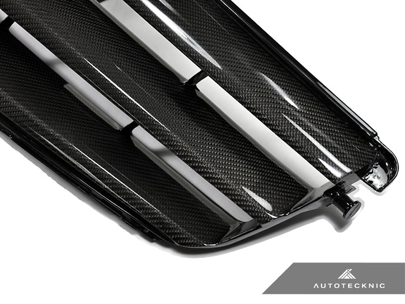 AutoTecknic Replacement Carbon Fiber Front Grille - Mercedes Benz W204 C-Class Sedan (2008-2013) - Graveyard Performance