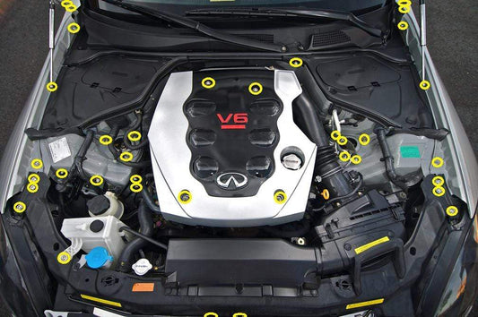 Infiniti G35 Coupe and Sedan (2003-2007) Titanium Engine Bay Kit - Graveyard Performance