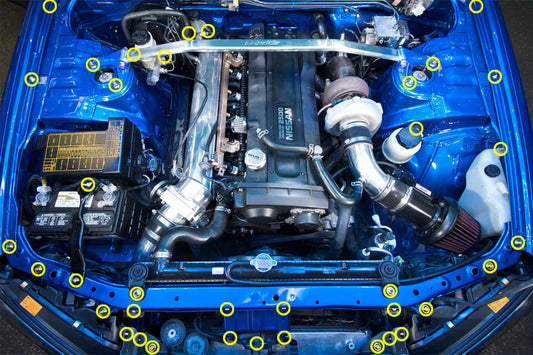 Nissan Skyline R34 (1998-2002) Titanium Engine Bay Kit - Graveyard Performance