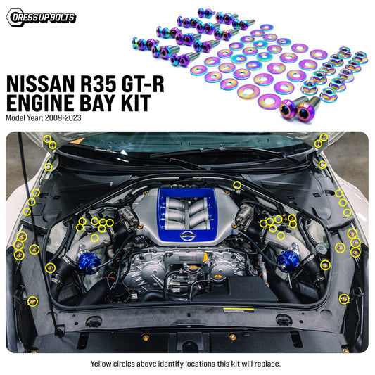 Titanium Hardware Engine Bay Kit - Nissan R35 GT-R (2009-2023) - Graveyard Performance