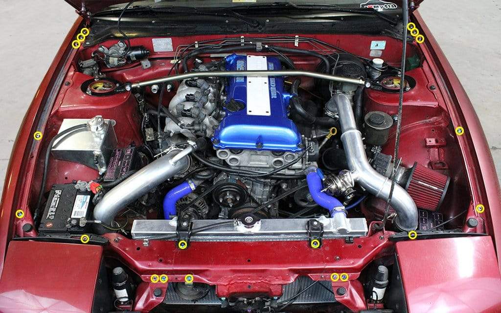 Nissan Silvia S13 (1989-1995) Titanium Partial Engine Bay Kit - Graveyard Performance