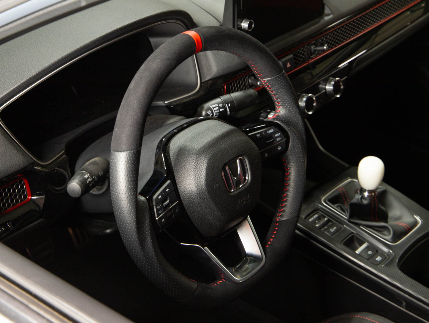 PRL Motorsports Steering Wheel 2016-2021 Civic Leather and Suede Red