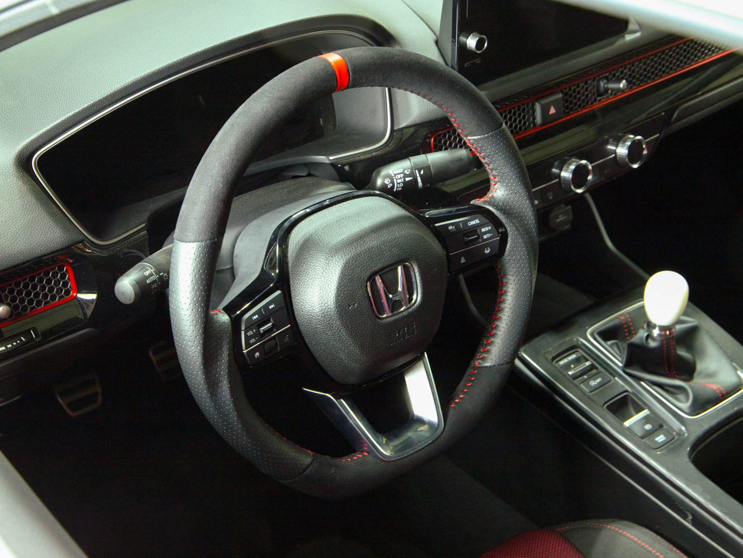 PRL Motorsports Steering Wheel 2022 Civic Leather and Suede Red