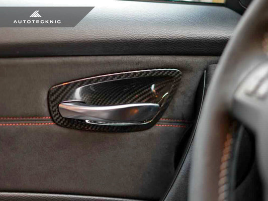 AutoTecknic Dry Carbon Interior Door Handle Trim Set - E82 1M | 1-Series - Graveyard Performance