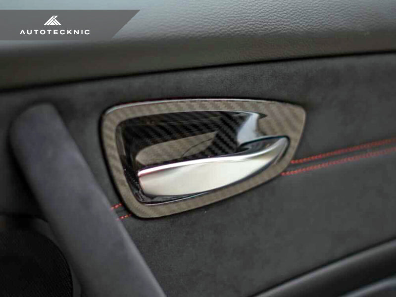 AutoTecknic Dry Carbon Interior Door Handle Trim Set - E82 1M | 1-Series - Graveyard Performance