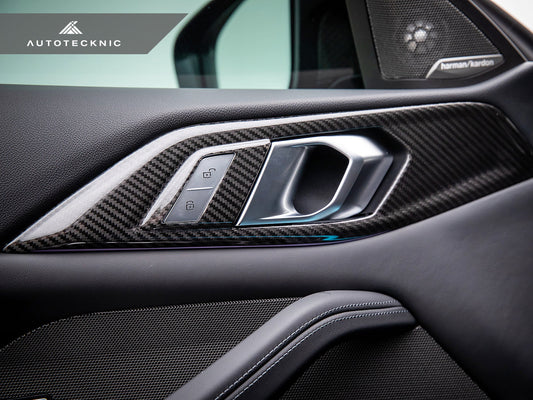 AutoTecknic Dry Carbon Interior Door Handle Trim Set - G22 4-Series - Graveyard Performance