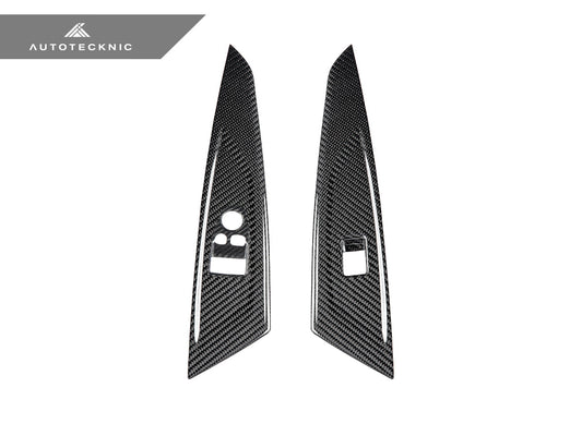 AutoTecknic Dry Carbon Window Switch Panel Trim Set - G22 4-Series - Graveyard Performance